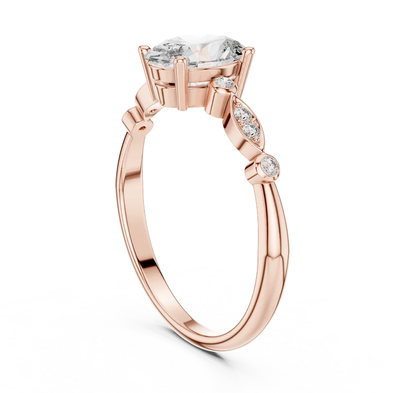 18K Gold Oval Diamond Cluster Ring – 0.072 ct (00001L-11-) – Rings by Ivanka & Co