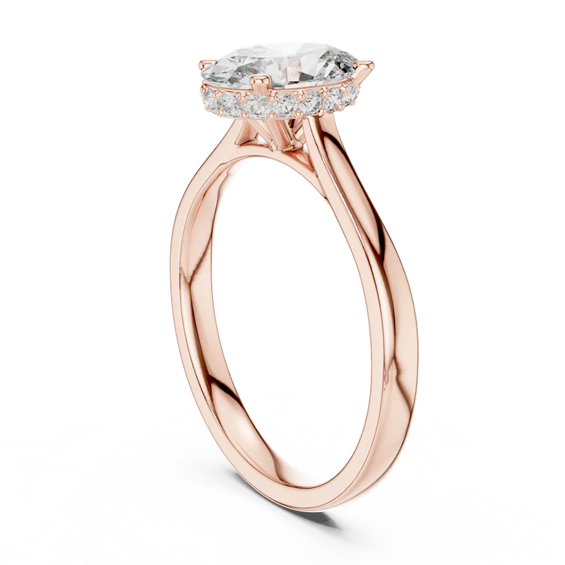18K Gold Oval Diamond Pavé Ring – 0.128 ct (00001L-8-) – Rings by Ivanka & Co