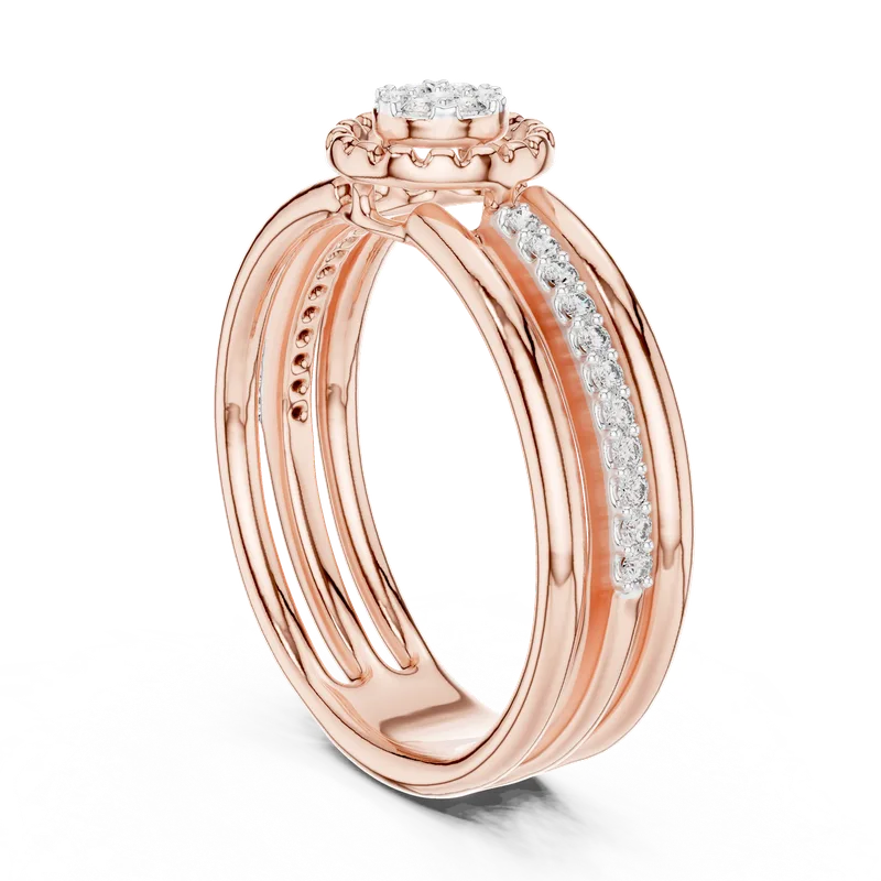 18K Gold Round Diamond Pavé Ring – 0.19 ct (12-10060-L) – Rings by Ivanka & Co