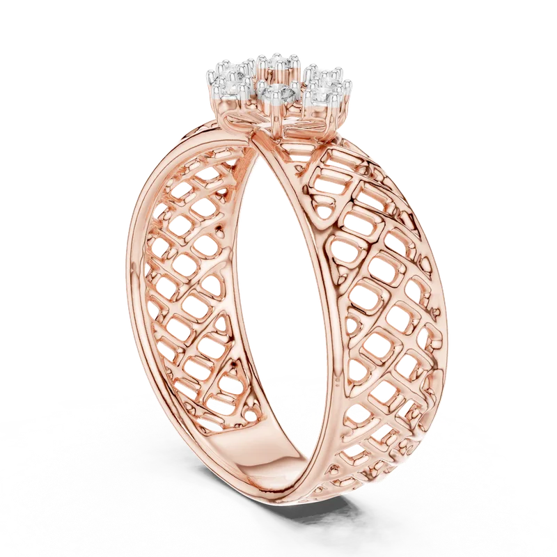 18K Gold Round Diamond Cluster Ring – 0.108 ct (12-10062-L) – Rings by Ivanka & Co