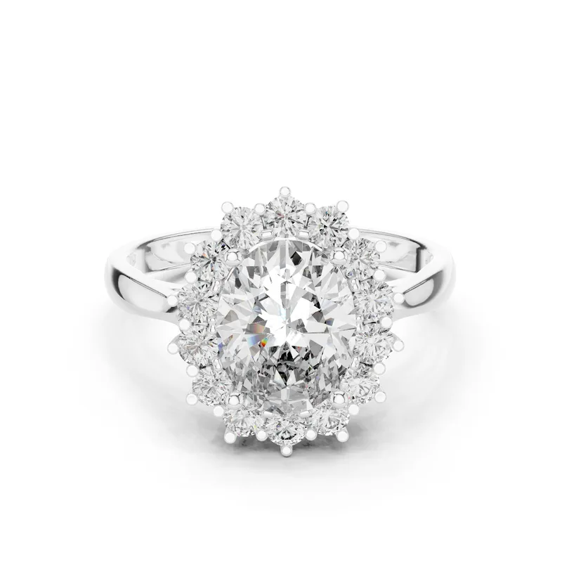 18K Gold Oval Diamond Pavé Ring – 2.56 ct (1216) – Rings by Ivanka & Co