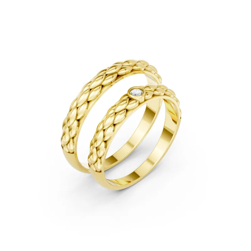 18K Gold Diamond Couple Rings (A114) – Rings by Ivanka & Co