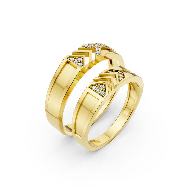 18K Gold Diamond Couple Rings (A116) – Rings by Ivanka & Co