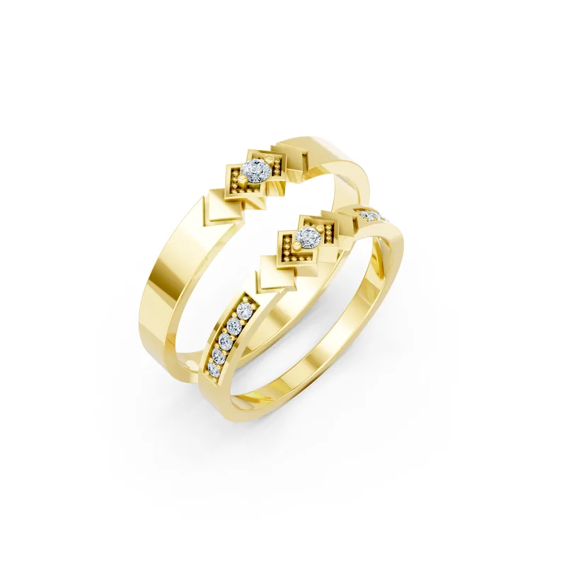 18K Gold Diamond Couple Rings (A118  Dual color) – Rings by Ivanka & Co