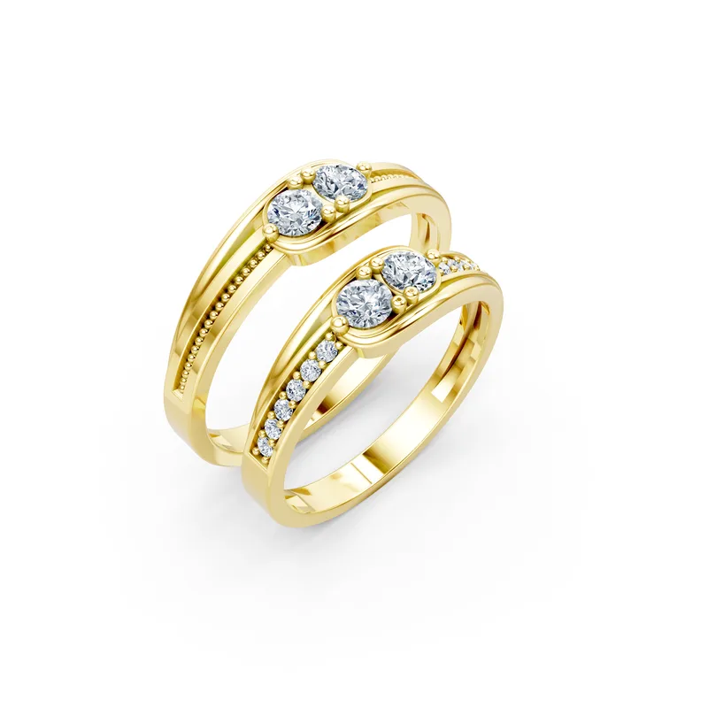 18K Gold Diamond Couple Rings (A125 Dual color) – Rings by Ivanka & Co