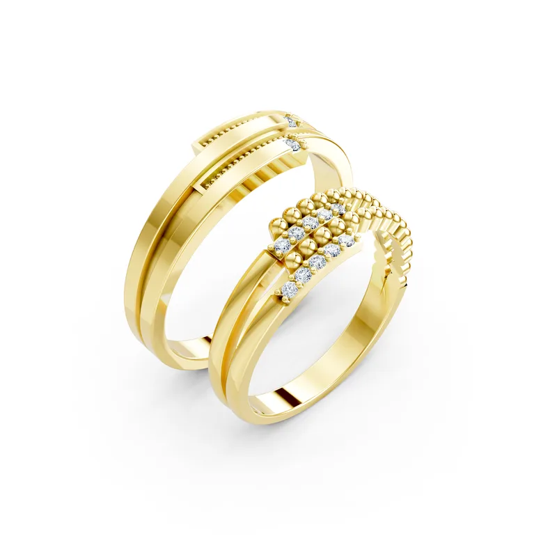 18K Gold Diamond Couple Rings (A126) – Rings by Ivanka & Co