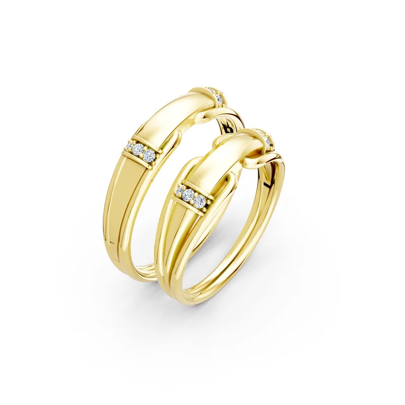 18K Gold Diamond Couple Rings (A127  Dual color) – Rings by Ivanka & Co