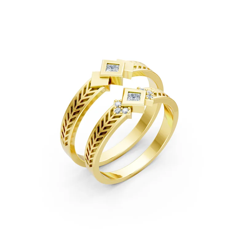 18K Gold Diamond Couple Rings (A128  Dual color) – Rings by Ivanka & Co