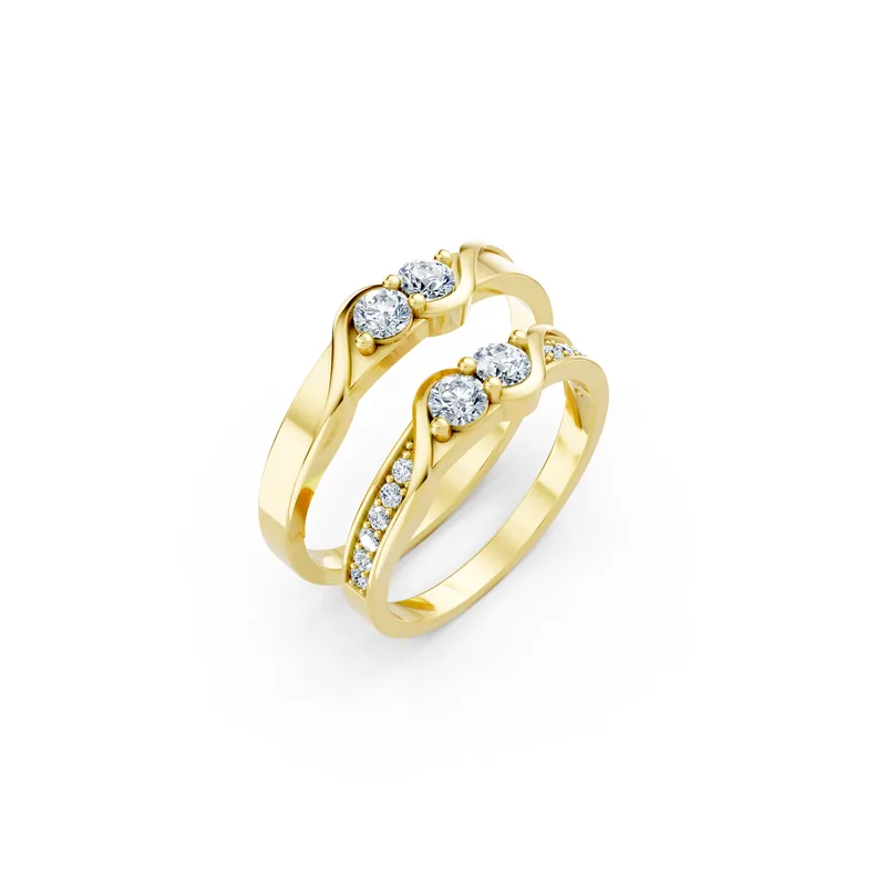 18K Gold Diamond Couple Rings (A129 Dual color) – Rings by Ivanka & Co