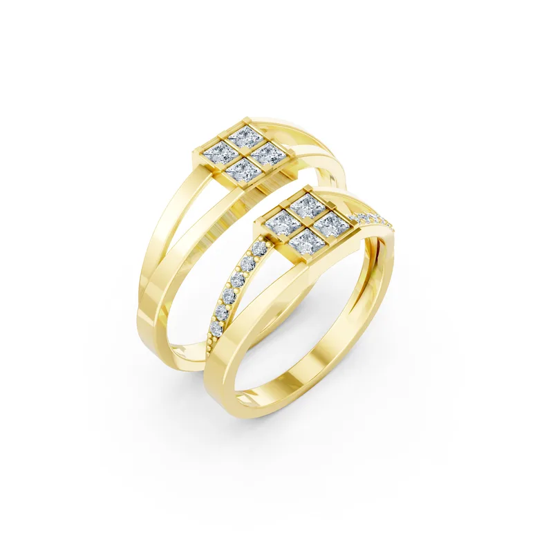 18K Gold Diamond Couple Rings (A133) – Rings by Ivanka & Co