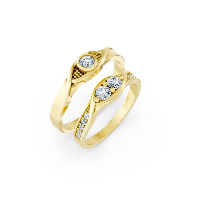 18K Gold Diamond Couple Rings (A134) – Rings by Ivanka & Co