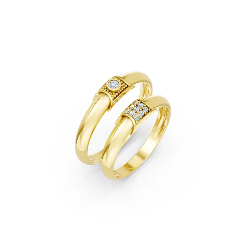18K Gold Diamond Couple Rings (A135) – Rings by Ivanka & Co