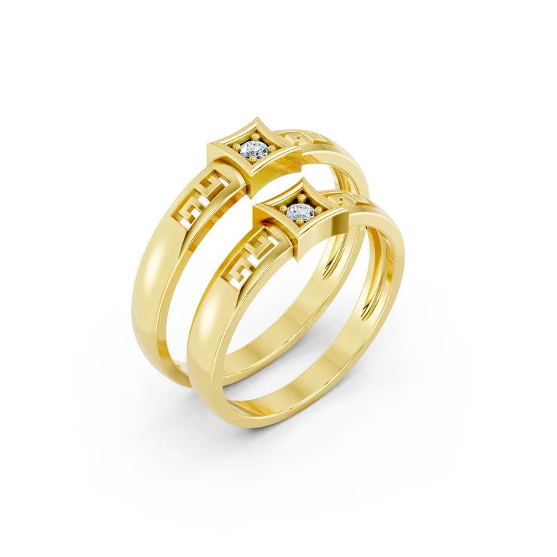 18K Gold Diamond Couple Rings (A137 Dual color) – Rings by Ivanka & Co