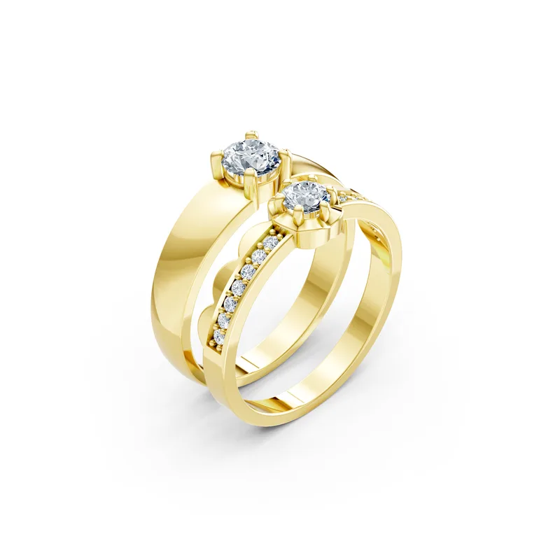 18K Gold Diamond Couple Rings (A142) – Rings by Ivanka & Co