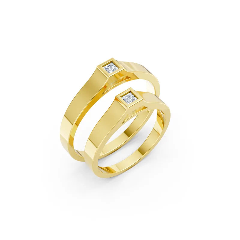 18K Gold Diamond Couple Rings (A155) – Rings by Ivanka & Co