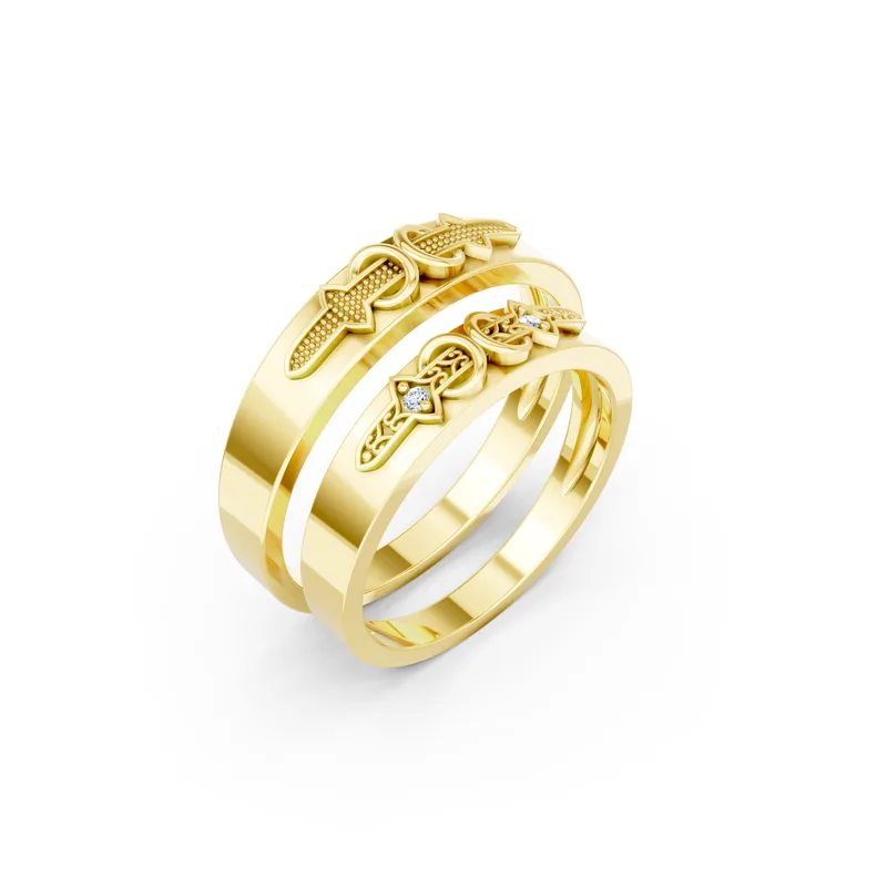 18K Gold Diamond Couple Rings (A159 Dual color) – Rings by Ivanka & Co