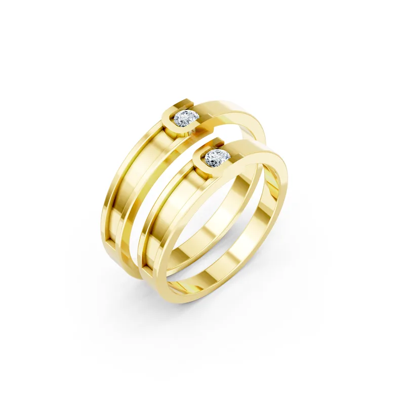 18K Gold Diamond Couple Rings (A163) – Rings by Ivanka & Co