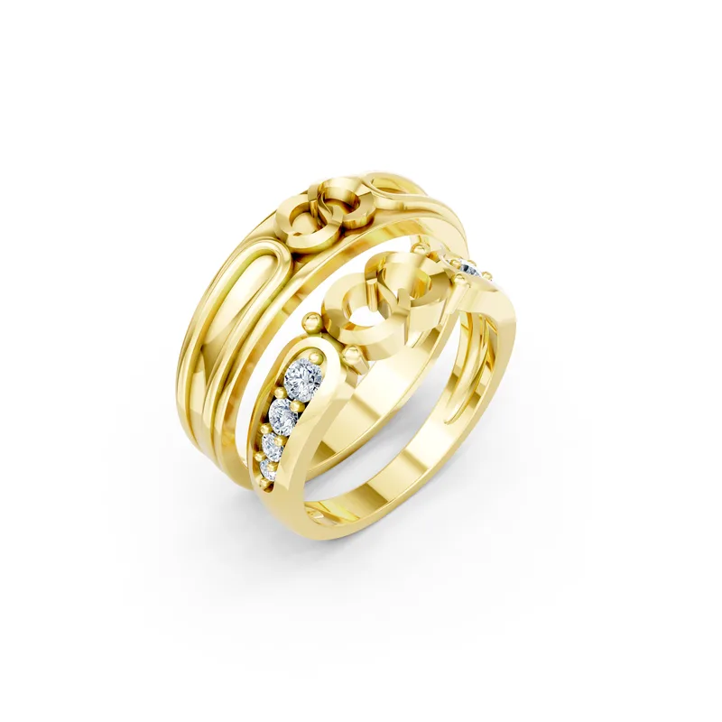 18K Gold Diamond Couple Rings (A170) – Rings by Ivanka & Co