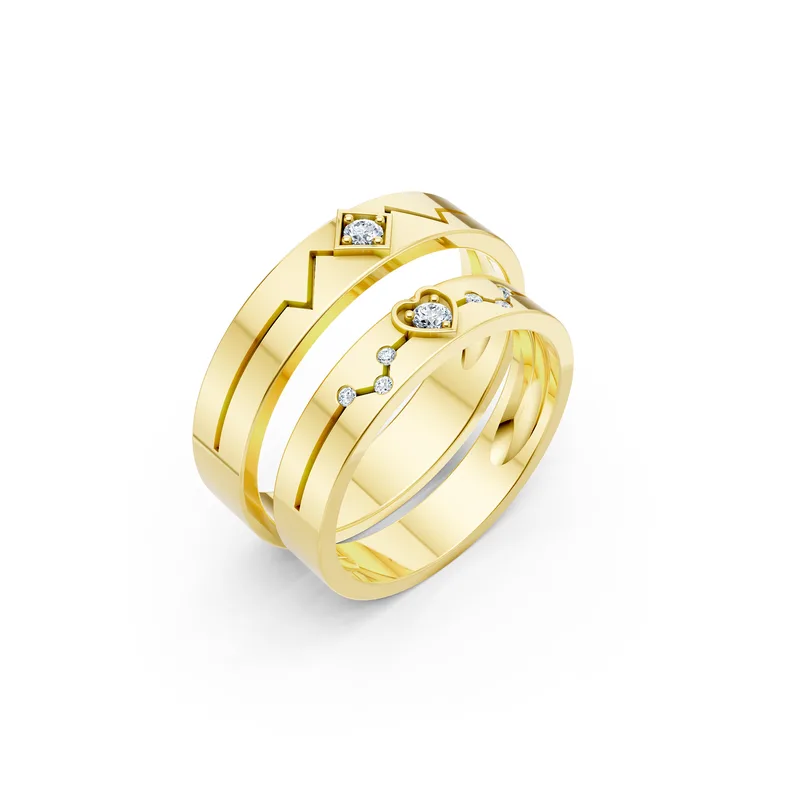 18K Gold Diamond Couple Rings (A182) – Rings by Ivanka & Co