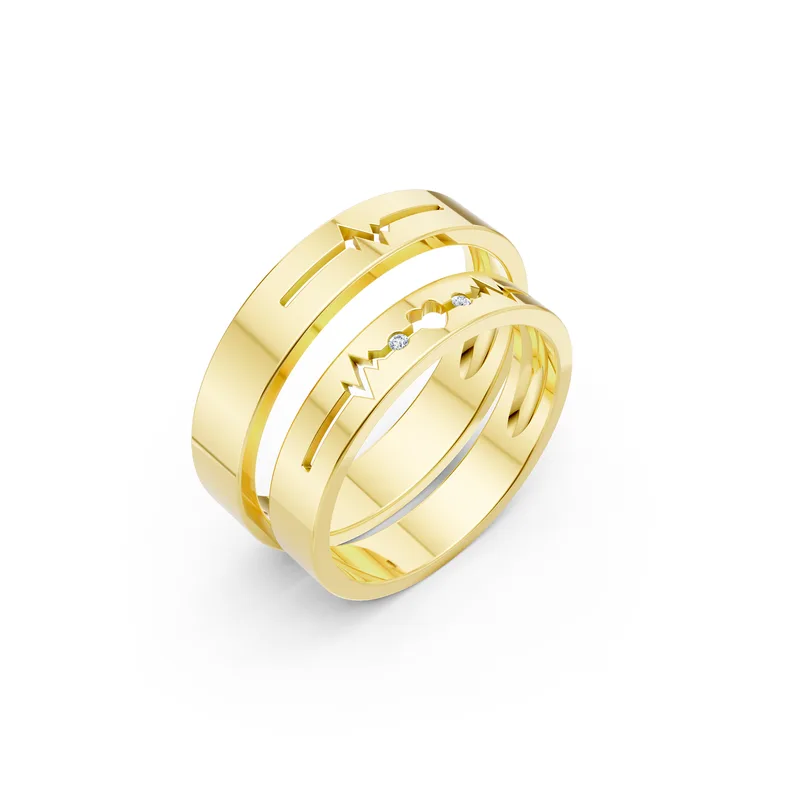 18K Gold Diamond Couple Rings (A183) – Rings by Ivanka & Co
