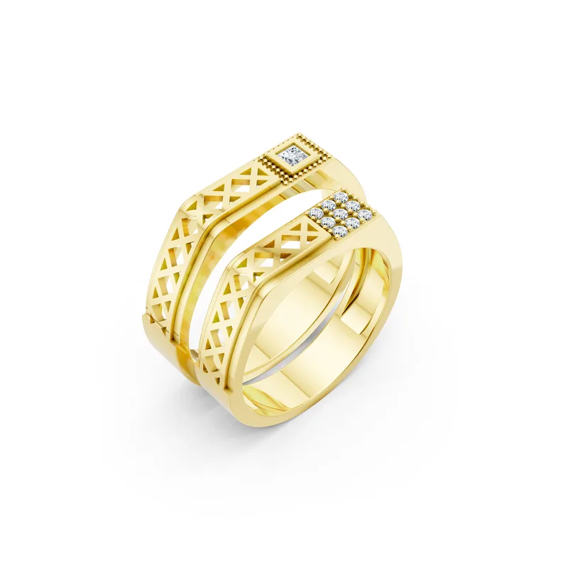 18K Gold Diamond Couple Rings (A189) – Rings by Ivanka & Co