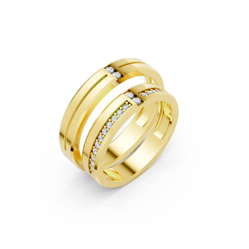 18K Gold Diamond Couple Rings (A195) – Rings by Ivanka & Co