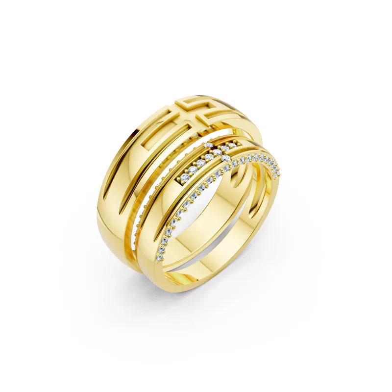 18K Gold Diamond Couple Rings (a174) – Rings by Ivanka & Co