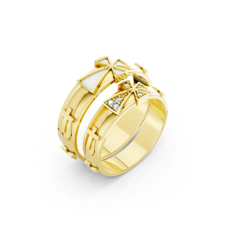 18K Gold Diamond Couple Rings (a175 DM ceramic) – Rings by Ivanka & Co