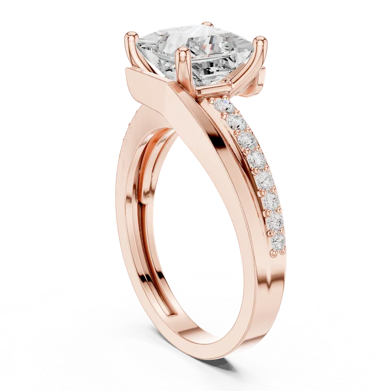 18K Gold Princess Diamond Pavé Ring – 0.23 ct (DDLR-395) – Rings by Ivanka & Co