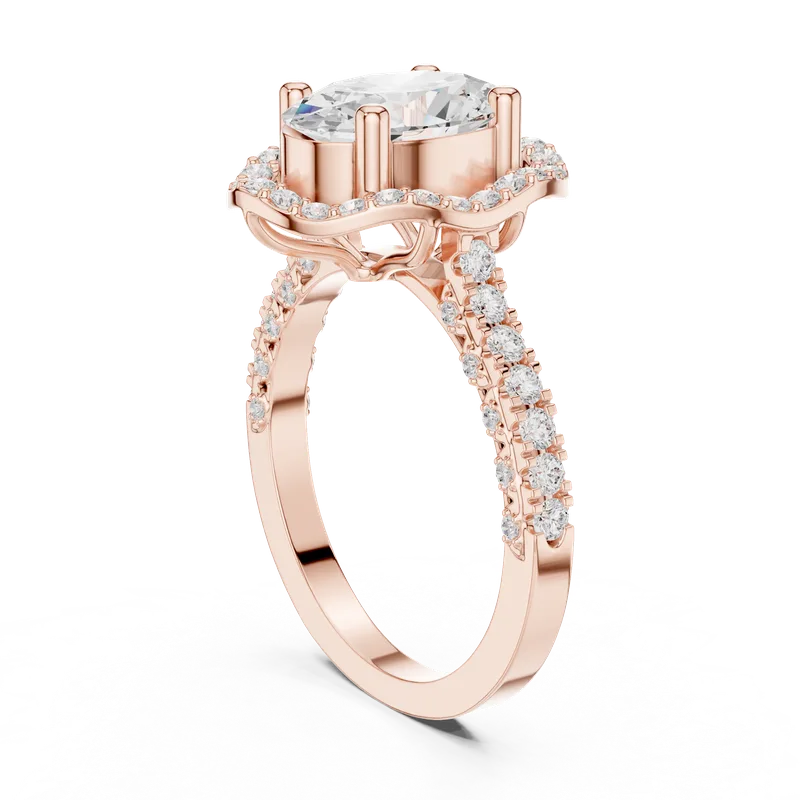 18K Gold Oval Diamond Pavé Ring – 2.594 ct (DDLR-410) – Rings by Ivanka & Co