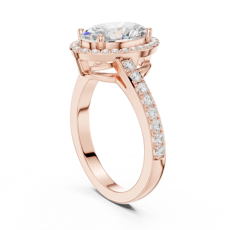 18K Gold Oval Diamond Pavé Ring – 2.28 ct (DDLR-434) – Rings by Ivanka & Co