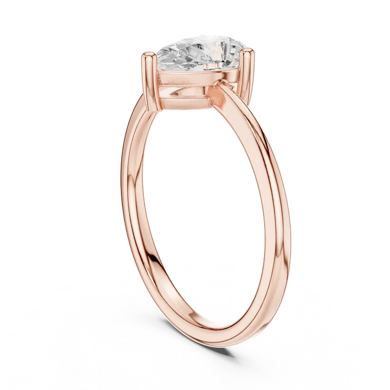 18K Gold Pear Diamond Solitaire Ring – 0.9 ct (DDLR-500) – Rings by Ivanka & Co
