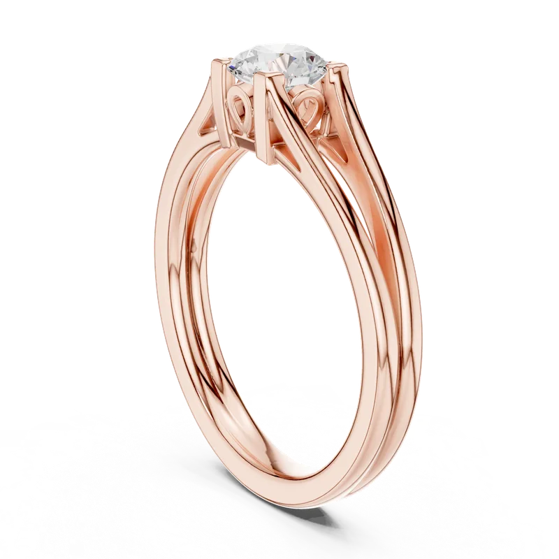 18K Gold Round Diamond Solitaire Ring – 0.5 ct (DDLR-545) – Rings by Ivanka & Co