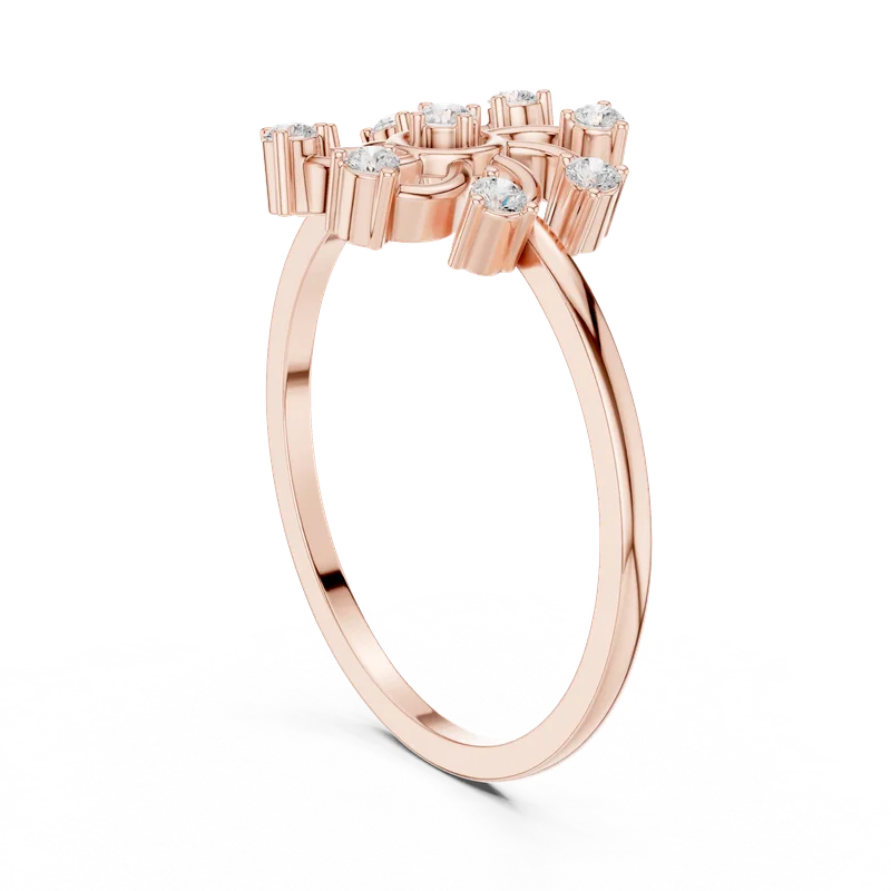 18K Gold Round Diamond Cluster Ring – 0.169 ct (DDLR-635) – Rings by Ivanka & Co