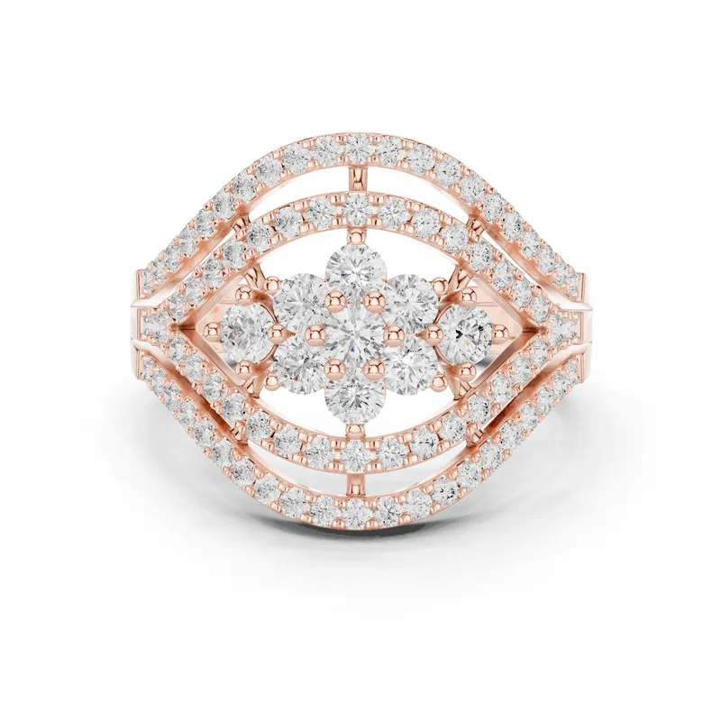 18K Gold Round Diamond Pavé Ring – 3.203 ct (DDLR-763) – Rings by Ivanka & Co