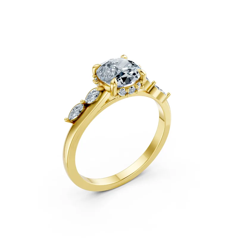18K Gold Diamond Engagement Ring (LX22) – Rings by Ivanka & Co