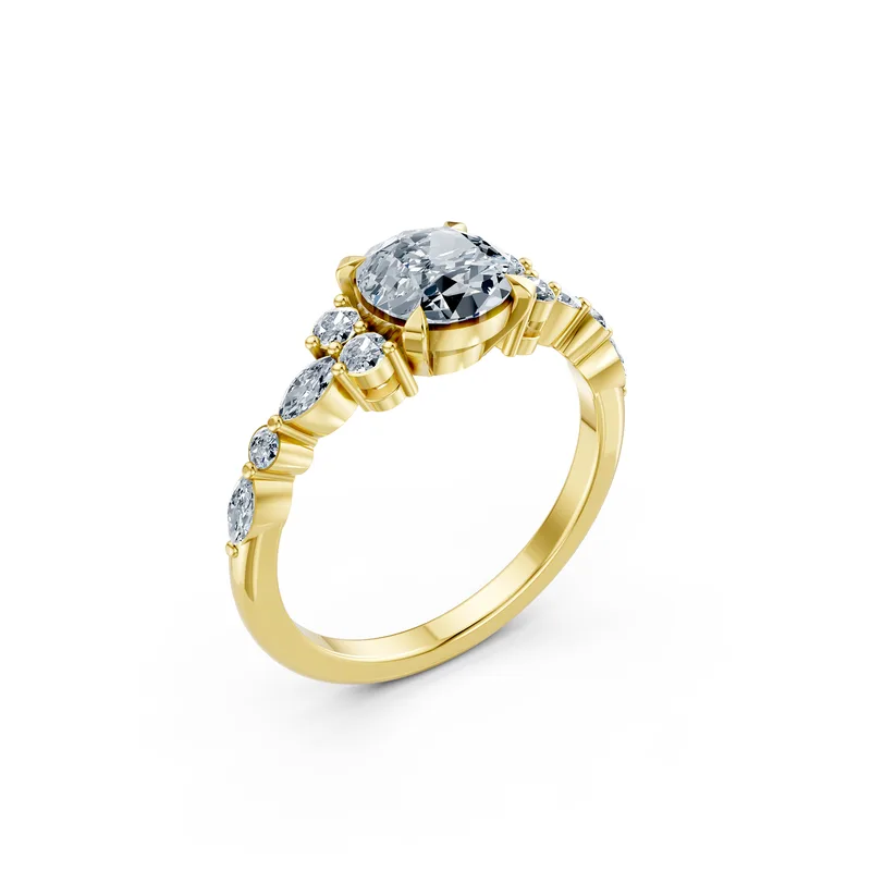 18K Gold Diamond Engagement Ring (LX23) – Rings by Ivanka & Co