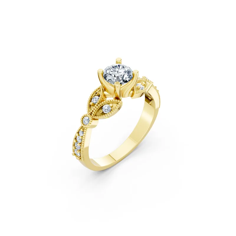 18K Gold Diamond Engagement Ring (R112) – Rings by Ivanka & Co