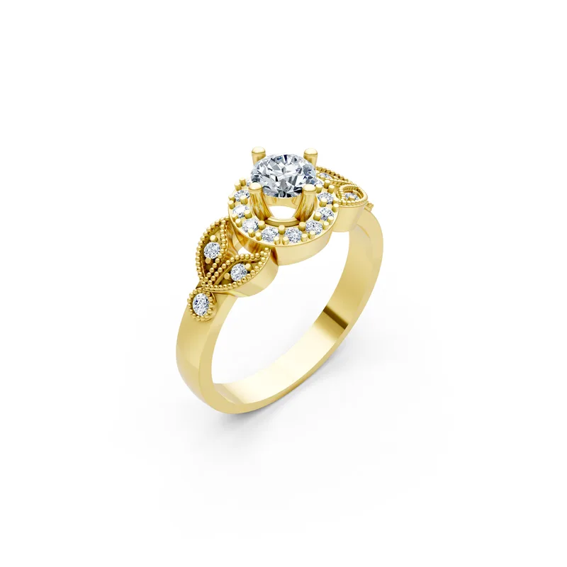 18K Gold Diamond Engagement Ring (R113) – Rings by Ivanka & Co