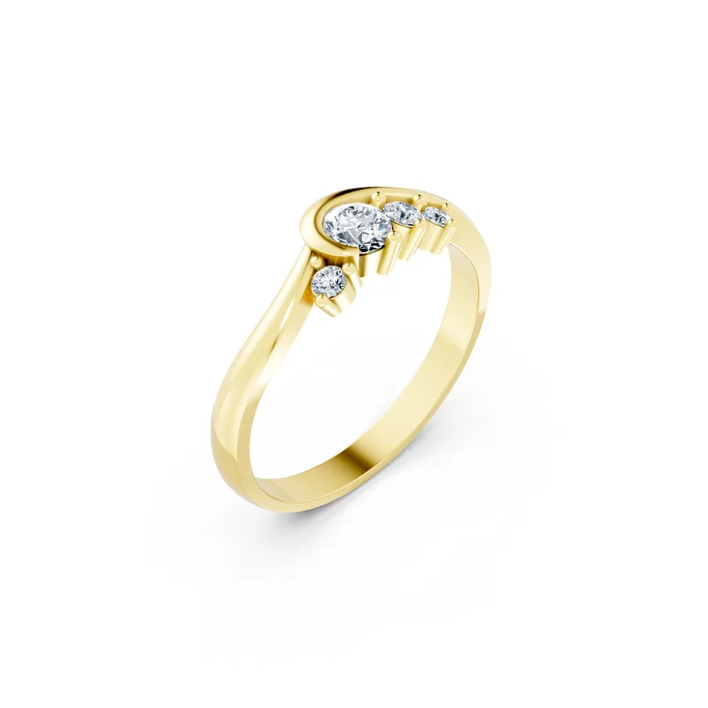 18K Gold Diamond Engagement Ring (R17) – Rings by Ivanka & Co