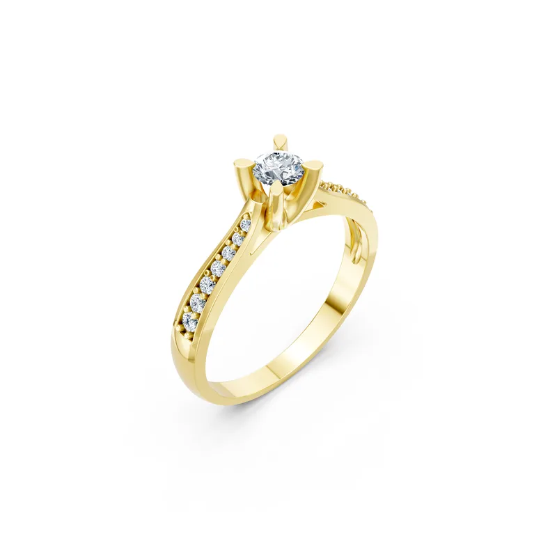 18K Gold Diamond Engagement Ring (R19) – Rings by Ivanka & Co