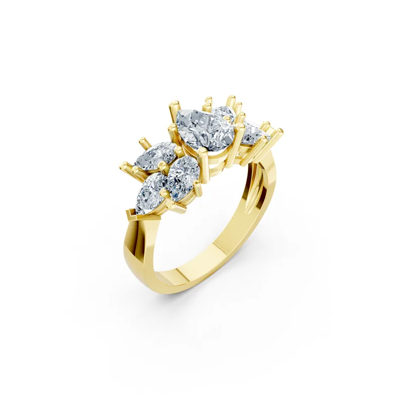 18K Gold Diamond Engagement Ring (R211) – Rings by Ivanka & Co