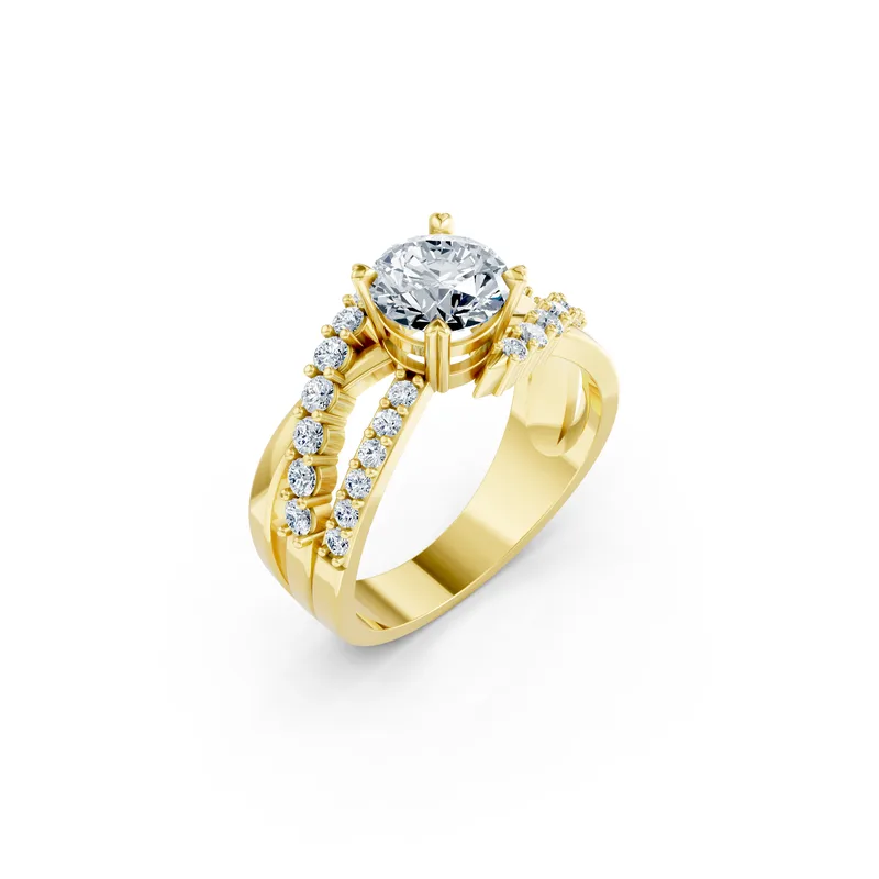 18K Gold Diamond Engagement Ring (R214) – Rings by Ivanka & Co