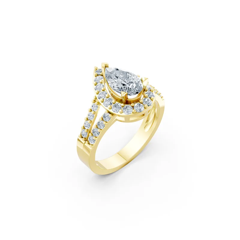 18K Gold Diamond Engagement Ring (R215) – Rings by Ivanka & Co