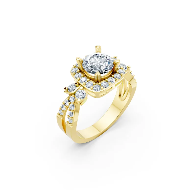 18K Gold Diamond Engagement Ring (R216) – Rings by Ivanka & Co