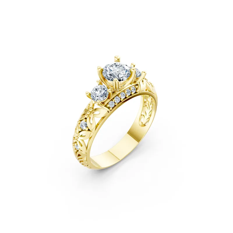 18K Gold Diamond Engagement Ring (R217) – Rings by Ivanka & Co