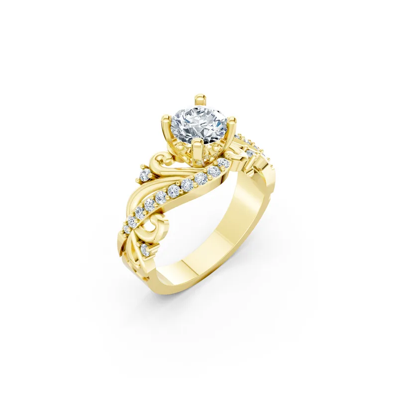 18K Gold Diamond Engagement Ring (R219) – Rings by Ivanka & Co
