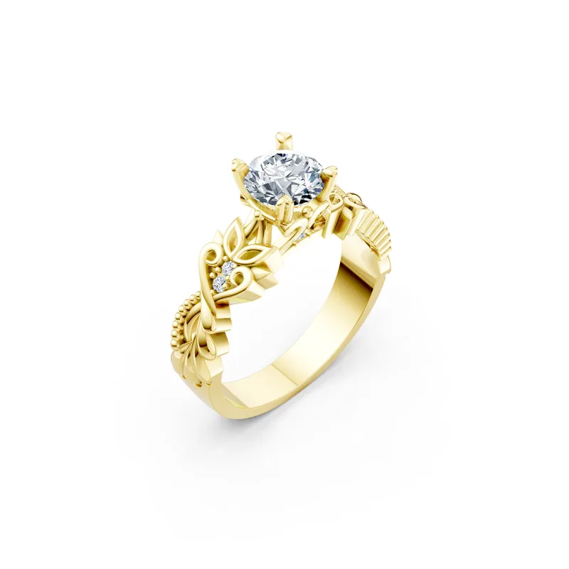18K Gold Diamond Engagement Ring (R220) – Rings by Ivanka & Co