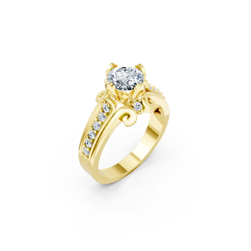 18K Gold Diamond Engagement Ring (R222) – Rings by Ivanka & Co