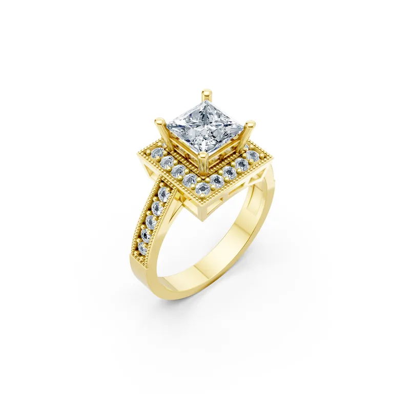 18K Gold Diamond Engagement Ring (R224) – Rings by Ivanka & Co